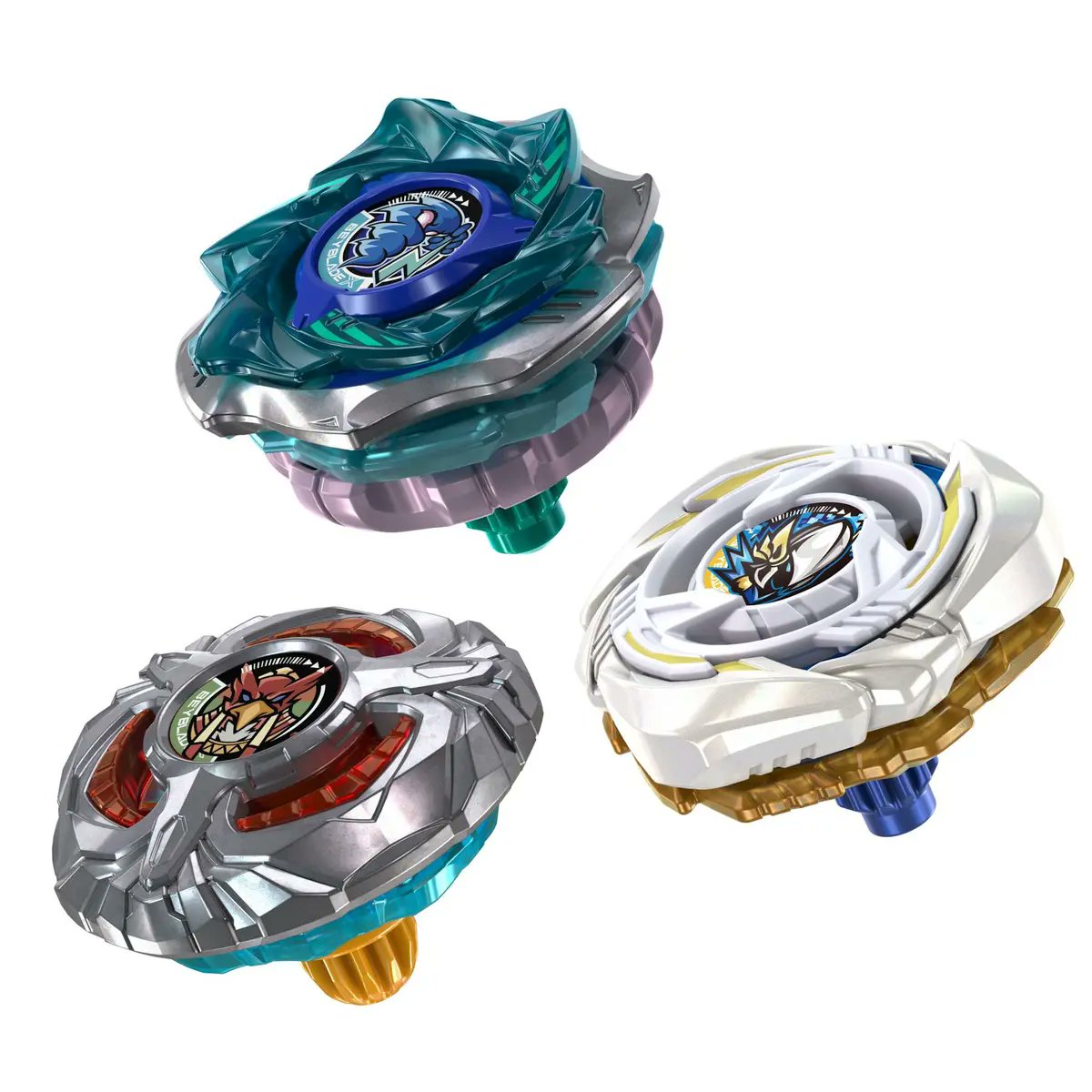 KIO_moe's tweet photo. High quality pictures of GloryValkyrie and HorusShatter were found on a French retailer website! LF/Low Flat is a bit disappointing, but I hope the Bey gimmick is Bound Attack.

#BEYBLADEX #ベイブレード https://t.co/fdMmLqOLBJ
