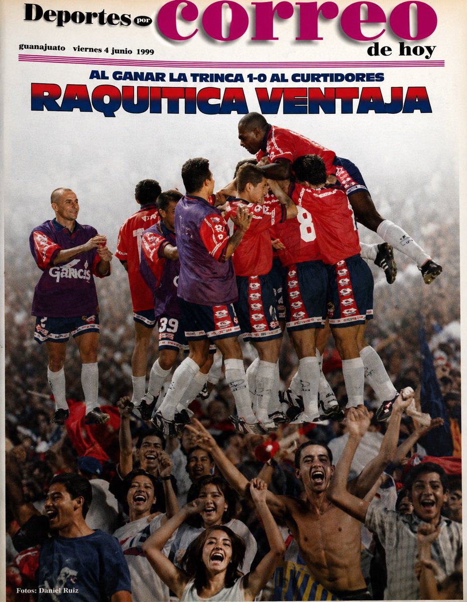 trinca_mania's tweet photo. Así presentaba su portada deportiva el periódico Correo de Guanajuato un día como hoy pero 1999. La ventaja no sirvió de nada y Curtidores sacó al Irapuato de la liguilla. Gran postal. https://t.co/jy2WG6jhcG