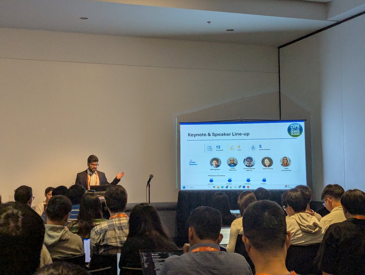 iScienceLuvr's tweet photo. MedReasoner workshop at @CVPR is just starting in Room 110, packed with some excellent speakers in the medical AI space. 

Honored to be an invited speaker for the workshop, come check out my talk in an hour (2:20pm)!! https://t.co/uSUsXLDrLg