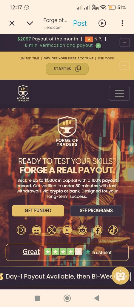 Boring_Life_Fx's tweet photo. @ForgeOfTraders 
This is one of the best firm you can trade an Instant funded account with:

✅No consistency rule
✅No min trading days
✅No payout denials
✅Fast payouts

All you need to do is purchase an account, make profits and request your payout

Trade with confidence. https://t.co/H9u70uFnsg