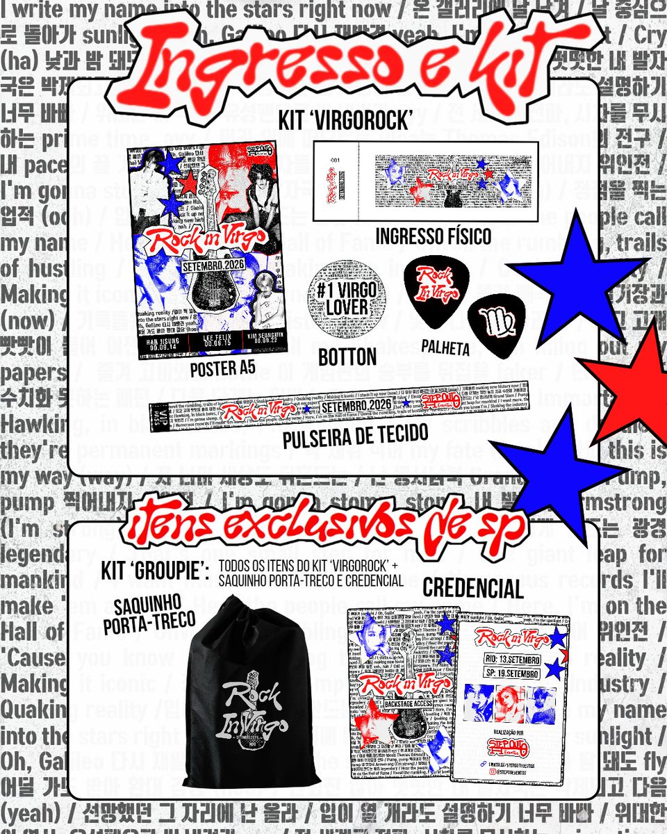 stepouteventos's tweet photo. Temos o prazer de anunciar esse projeto tão querido para nós, o evento 'Rock In Virgo'.

🤘 Venha comemorar com a gente em Setembro no Rio e em SP o aniversário dos Virginianos do SKZ e o novo marco histórico na carreira dos meninos.

🎟 Ingressos: https://t.co/xyYsbcuKpS https://t.co/QyFTHPEM7k