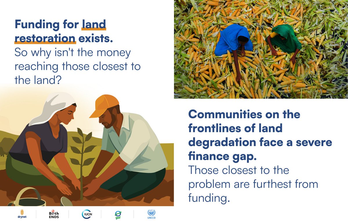 IUCN_forests's tweet photo. How can we unlock more finance for land restoration?

A new report from the CS4LDN initiative explores why many civil society organisations, Indigenous Peoples as well as local communities struggle to access funding, despite being closest to the land.

Drawing on evidence from 226 organisations across Africa, Asia, Latin America and Europe, the report maps key barriers to finance and outlines practical recommendations for both donors and civil society.

Swipe through for key insights and read the full guide here 👉 https://t.co/odwVdZkhX0