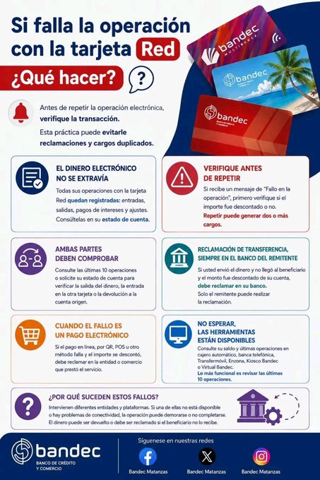 LimontaFrometa's tweet photo. 📢 Consejo útil 🤔
¿Intestaste hacer una operación en los canales de #Pagos Electrónicos y el servicio falló o no se ha confirmado? ⚠️
👇NO REPITAS LA OPERACIÓN‼️
Si más tarde la operación no se completa ni se revierte, acude a la sucursal más cercana y realiza tu reclamación. https://t.co/FG39xEUrnE