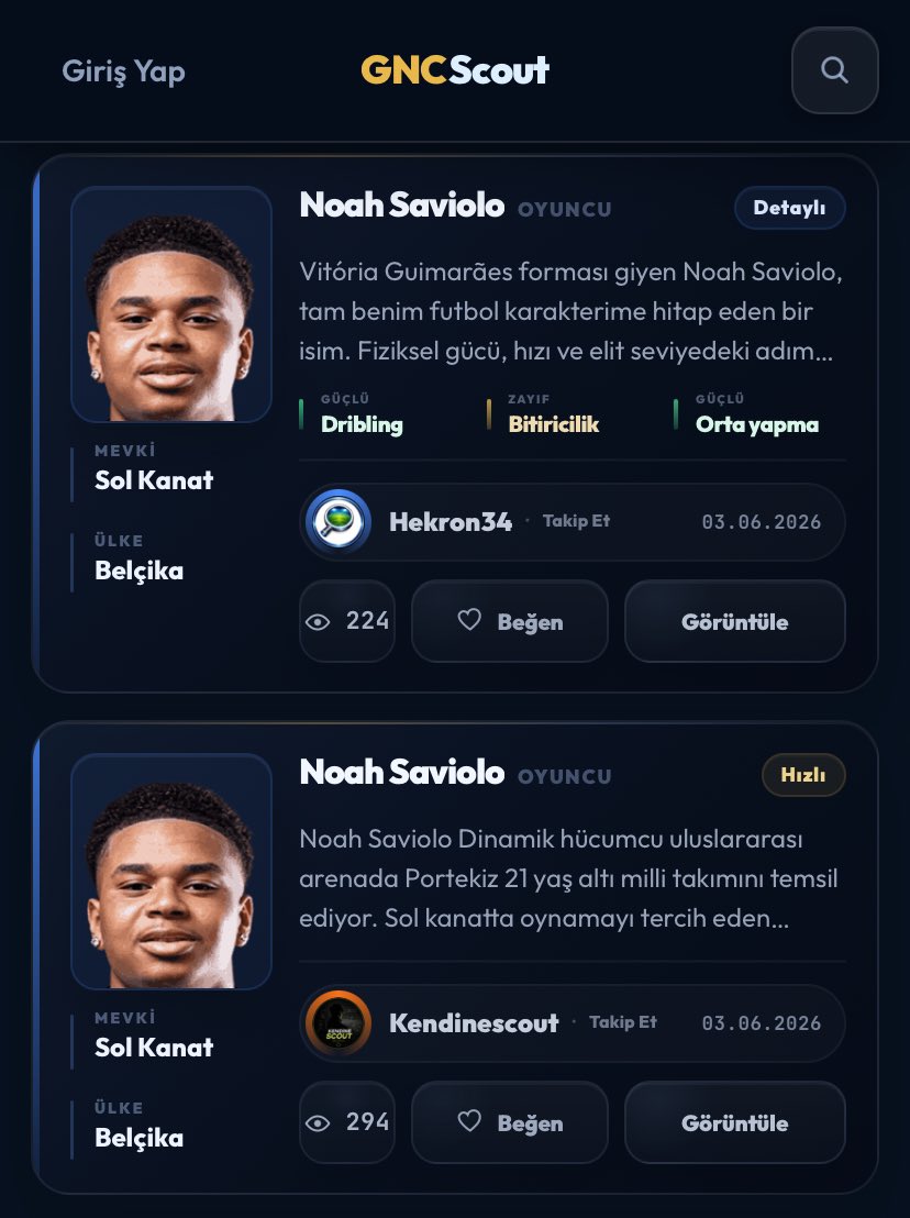 scoutinglewel's tweet photo. Trabzonspor’un gündemindeki Noah Saviolo hakkında GNCScout’ta birden fazla scouting raporu bulunuyor. 👀

Oyuncuyu daha yakından tanımak için: 🌐 https://t.co/ThLLzZwmcP https://t.co/hYhGcWvXsM