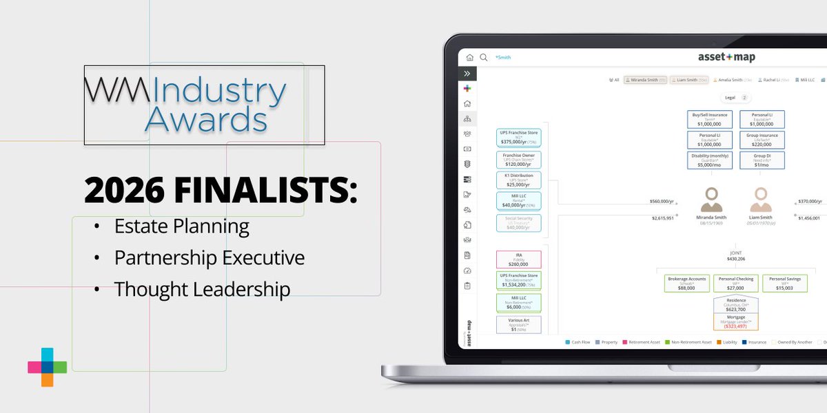 AssetMapLLC's tweet photo. ⭐ We're honored to be 2026 #Wealthies finalists! ⭐

The Asset-Map team is incredibly grateful to be recognized in three categories this year:

👉 Estate Planning Technology - Relationship Maps
👉 Partnership Development Exec of the Year - Alison Susko
👉 Thought Leadership - An Advice Engagement Event

These nominations reflect the passion, creativity, and commitment of our entire team, as well as the incredible advisors, partners, and clients who continue to inspire us every day.

We're especially proud to be recognized alongside so many respected industry leaders and friends who are helping shape the future of advice.

Congratulations to all of this year's finalists. 

We look forward to celebrating with everyone in September! 🎉