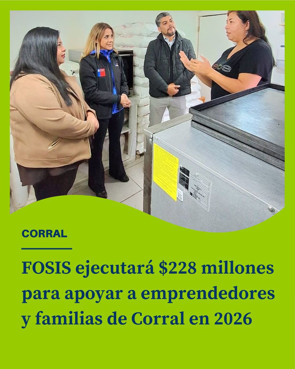 elranco's tweet photo. #CORRAL: FOSIS ejecutará $228 millones para apoyar a emprendedores y familias de Corral en 2026

- - -

Lee la nota completa en nuestro sitio web 📲

https://t.co/EnwFe58eU6 https://t.co/nuhMgne06H
