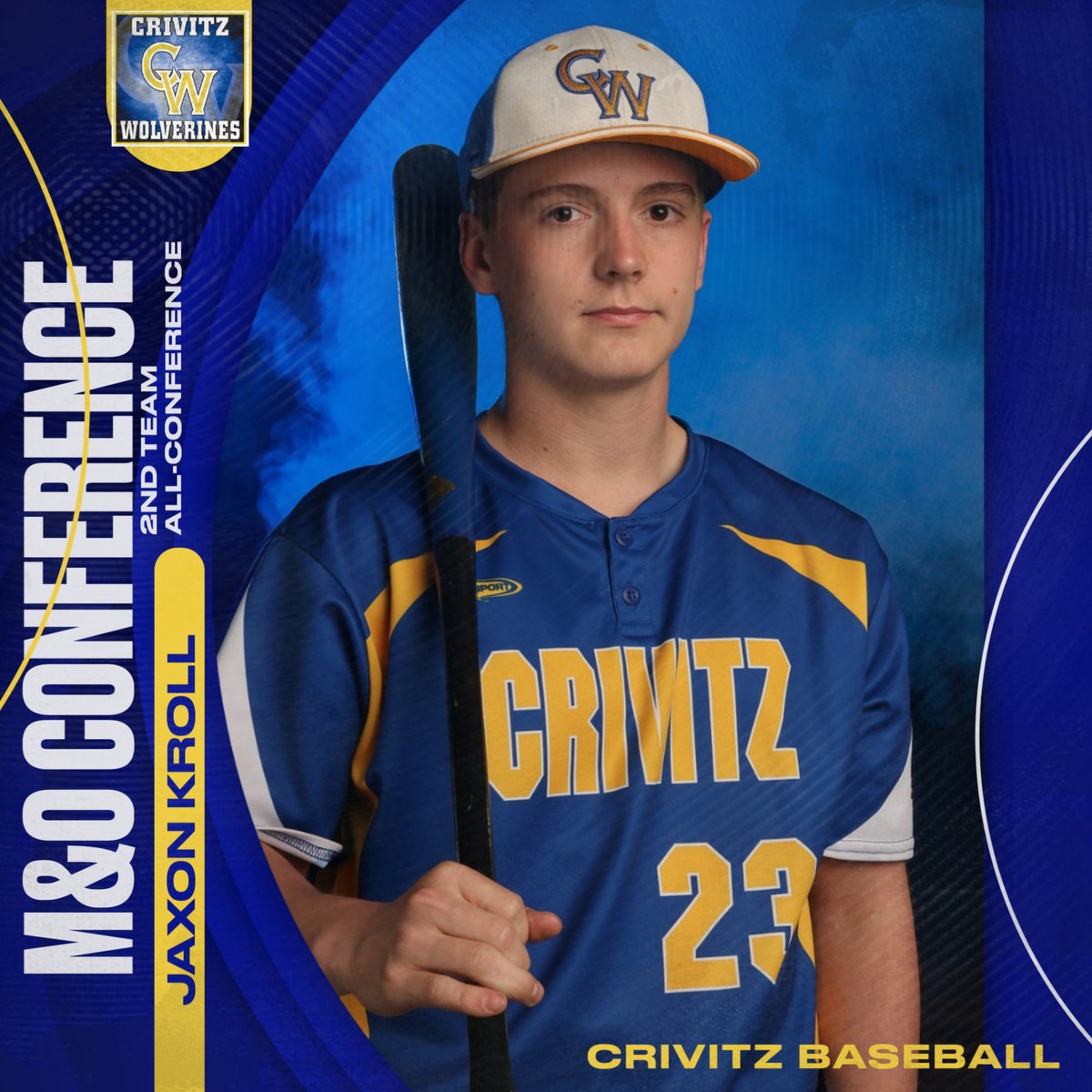 CrivWolverines's tweet photo. The M&amp;O Conference recently released this year's All-Conference Baseball Awards.  Congratulations to members of our Baseball Program on a terrific season.  #GoWolverines https://t.co/M4kiGNApBI