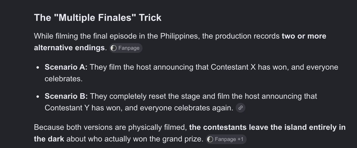 FreeBonBec's tweet photo. The contestants leave the island without knowing who won because the production team physically records fake endings for each finalist 😏 😳
#zeudiners #GoodLuckZeudi https://t.co/LWKVcirayV