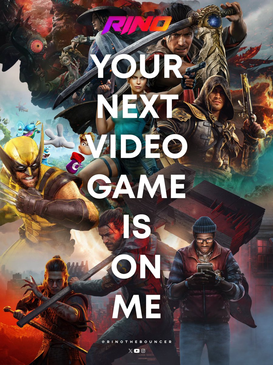 RinoTheBouncer's tweet photo. GIVEAWAY: Win any game of your choice (Incl. WOLVERINE, or any other) and I will cover it for 1 WINNER🚀

🎮Digital
💿Standard
🕹️On PlayStation, Xbox, Nintendo &amp; PC

✅FOLLOW @RinoTheBouncer 
✅REPOST + LIKE
✅REPLY your game of choice, platform &amp; country

Let’s go!😎 https://t.co/NI8HlgyxPV