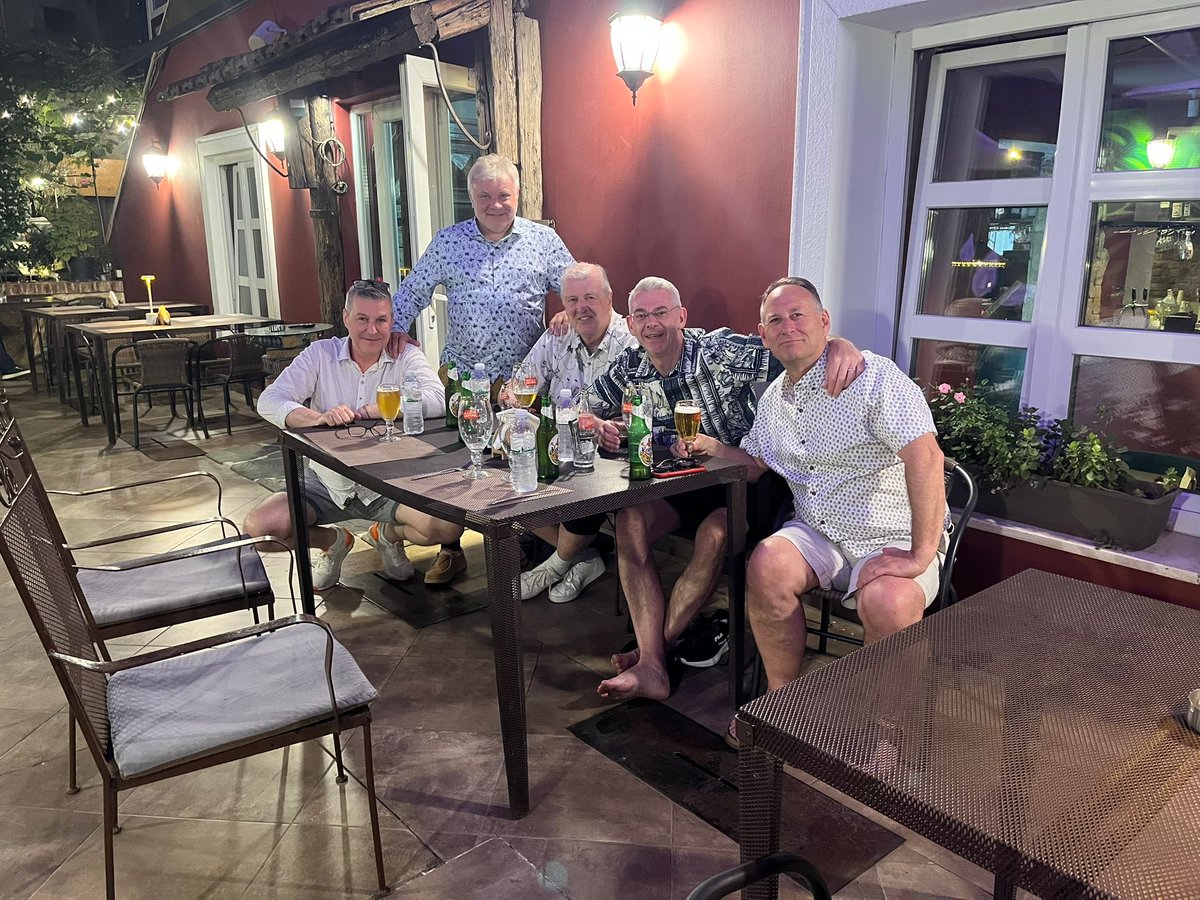 NigelBrame's tweet photo. The old gits on tour Tomorrow can’t wait Sofia Bulgaria all 7 available four days of laughs and making memories 😁 https://t.co/rtAdRsT8Dm