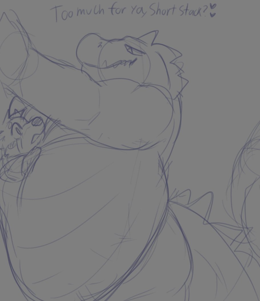 Mist_Gator's tweet photo. Gotta give your smaller friends a squish with that big gut now and then. They needed to be reminded how easily they'd fit inside #Vore #Fatfur https://t.co/RuLZHhCyDK