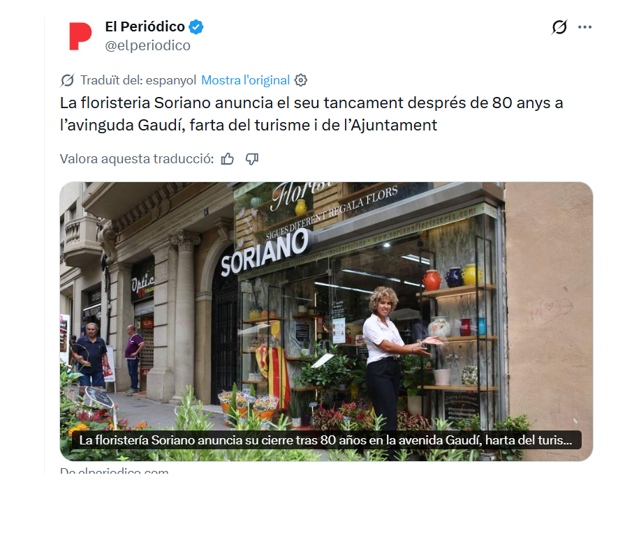 Terra_Futur's tweet photo. Un altre exit de Collboni
#Barcelona Capital Europea del Comerç Supers 24h de la màfia paki.
Les botigues de barri, tanquen. 😬 https://t.co/AQzj9wjajo