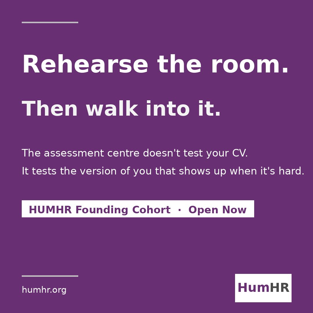 HUMHR1's tweet photo. TWEET 1 (the hook):
Senior humanitarian professionals are falling short at assessment centres.
Not because they lack capability.
Because the room itself is unfamiliar. Here’s what that costs the sector, and what we’re doing about it. https://t.co/0dck6t4e4D