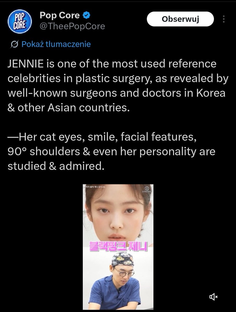 April89098's tweet photo. @_ghostgf Jennie is one of the most commonly used celebrity references in plastic surgery, according to well-known surgeons and doctors in Korea and other Asian countries. https://t.co/Tr2E3n9G4y