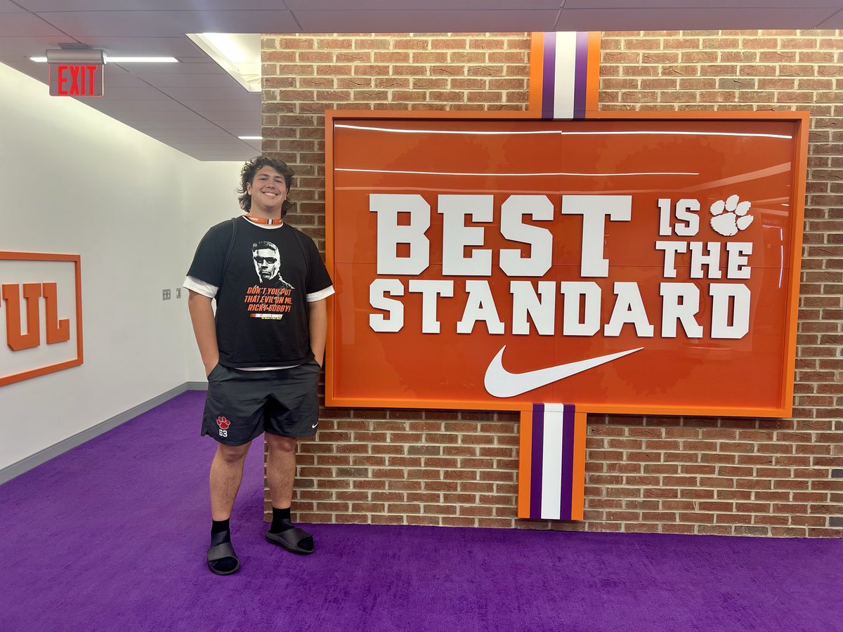 BrendanHall1275's tweet photo. Had a great time at @ClemsonFB Camp! Thank you @CoachMattLuke and @carson_cramer for working with me! Can’t wait to come back! 

@nickgozlan 
@CoachJEvans12 
@jwalverson 
@PrepRedzoneNC 
@NPCoachJeff 
@JP_Priester 
@finisholacademy 
@SpaceCoachOL https://t.co/HTIvY8ZFqq