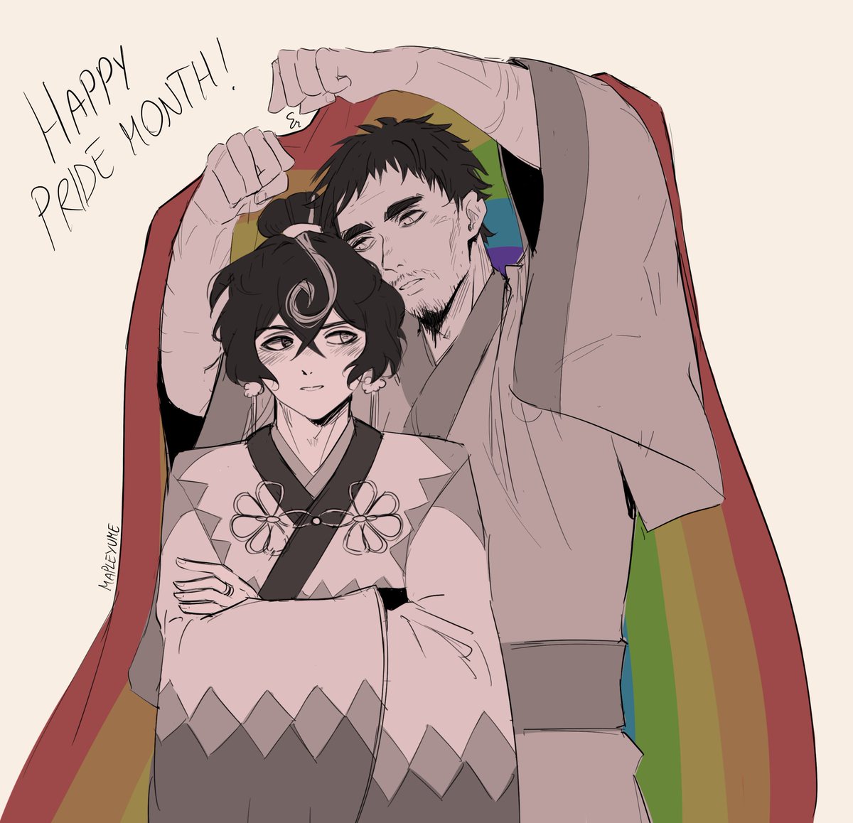 maple_yume's tweet photo. Happy Pride month with my two queer and disabled Ocs! From your favorite ally🙂‍↕️ https://t.co/n8k8EeQb5a