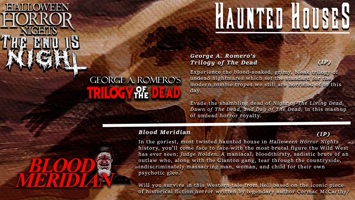 natedeolive's tweet photo. Trilogy of The Dead is once again a book report mashing up the 3 Romero zombie classics. Blood Meridian, my wildest pick, I imagined as this year's version of Terrifier. The goriest, "too far", honestly poor taste house following the Judge's horrifying exploits in the west. https://t.co/W4gxufhHqB