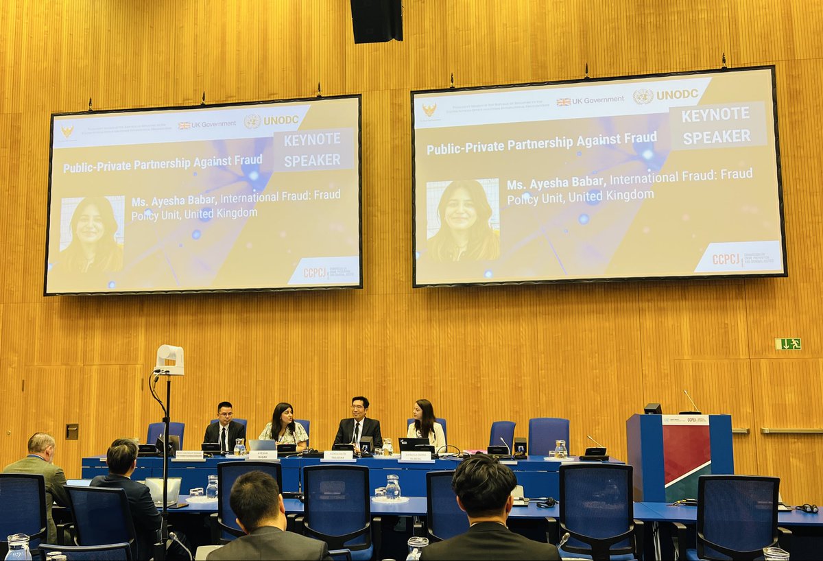 ZhuldyzAkisheva's tweet photo. #CCPCJ35: Online #orgfraud  is a growing threat in the digital age. Impressed by examples of public-private partnerships from @ukhomeoffice , Royal Thai police &amp; Singapore at a side event on PPP. 👍 moderation by @danielaeilberg 
More:
https://t.co/ai3f2WhukN
@UKMissionVienna https://t.co/fVXVjlZf9v