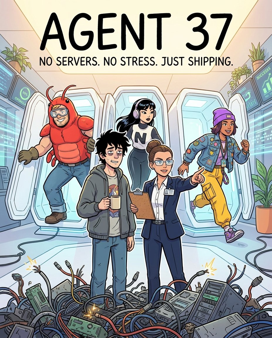 IndieKartik's tweet photo. Building stateful AI agents is amazing. Dealing with the infrastructure to deploy them? A nightmare☠️

So I turned @an_engineer_log 's new soul saving launch, Agent 37, into a 6-panel slice-of-life comic to show how you can fix it!

(Swipe right 👉or keep reading to see the story 👇)