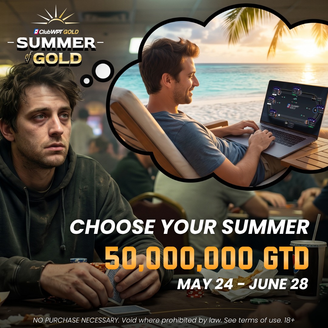 ClubWPTGold's tweet photo. Summer of Gold is here ☀️ Gold Million Sundays and daily chip drops.