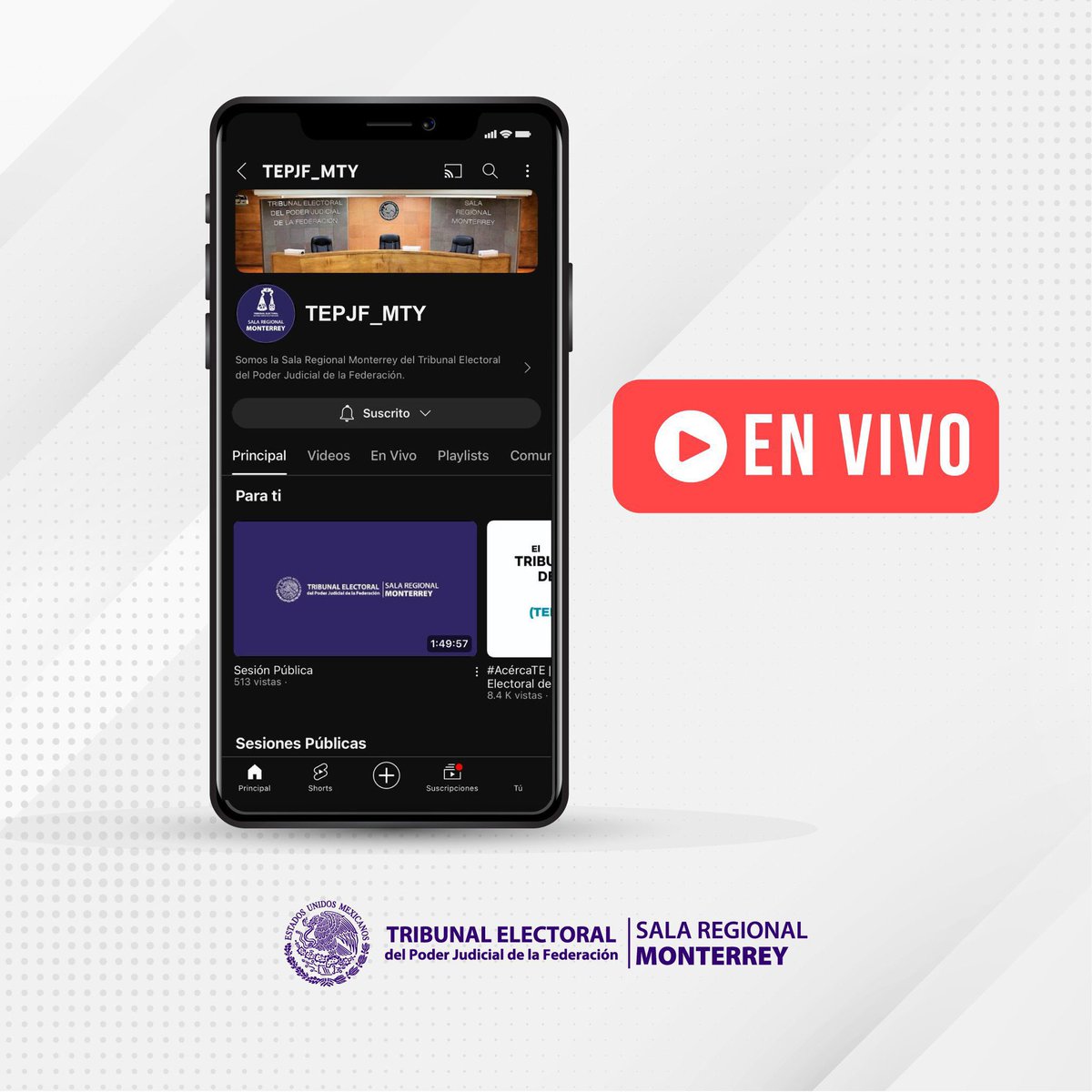 TEPJF_MTY's tweet photo. 🔴#EnVivo | Síguenos, estamos en Sesión Pública de la #SalaRegionalMonterrey.
🔗 https://t.co/HO012gxuNe https://t.co/Yooz81wIrH