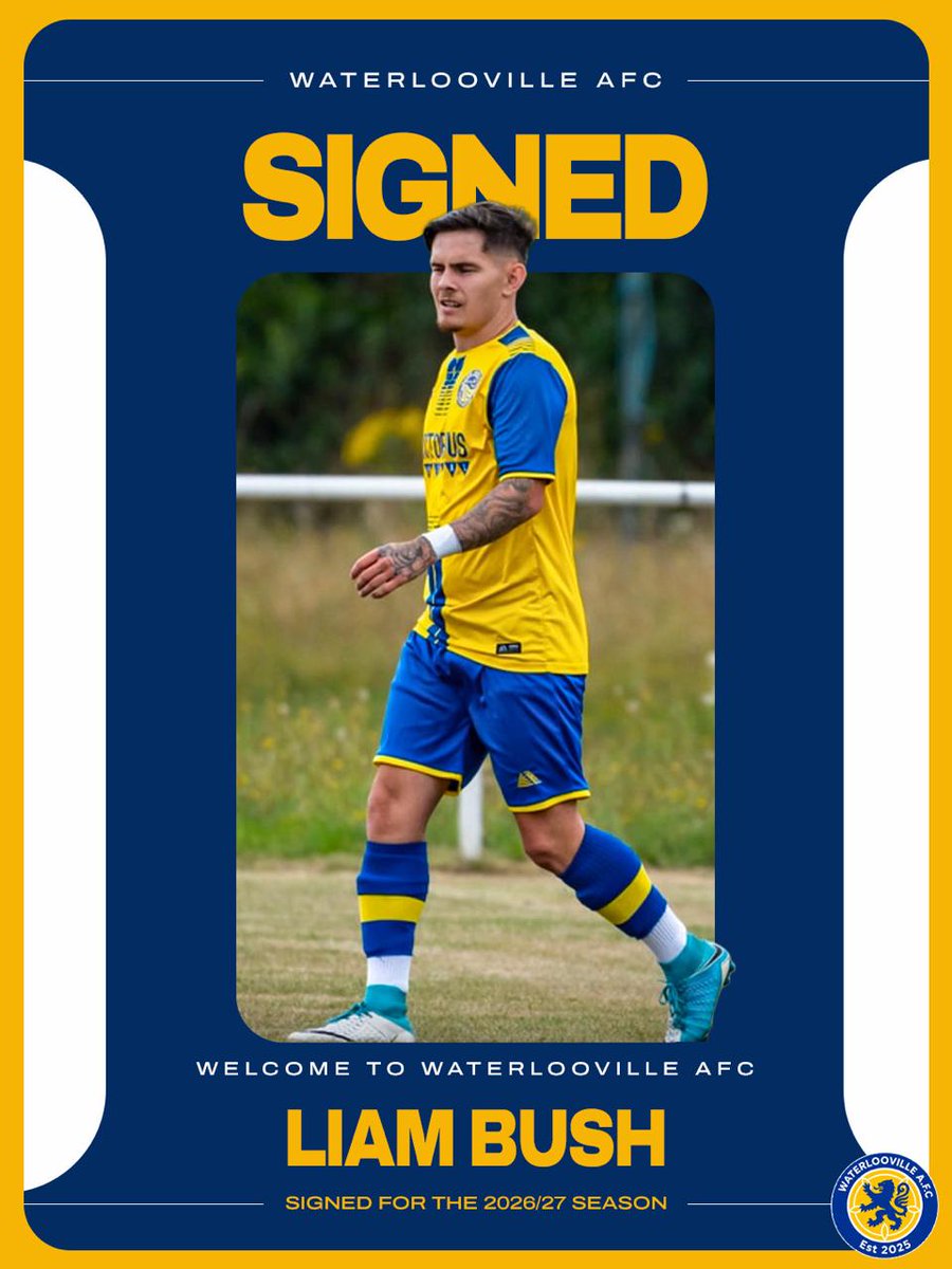 waterloovillafc's tweet photo. ⚽ 𝗣𝗹𝗮𝘆𝗲𝗿 𝗦𝗶𝗴𝗻𝗶𝗻𝗴 ⚽

Waterlooville AFC is pleased to confirm that Liam Bush has signed for the club from Infinity FC ahead of the new season.

A quick and energetic left-back, Liam is known for his strong tackling, excellent work rate and ability to get forward, delivering quality from wide areas and contributing at both ends of the pitch.

Liam adds further energy, determination and quality to the squad as preparations continue for the new campaign.

We are delighted to welcome Liam to Waterlooville AFC and look forward to seeing him in a Ville shirt.

Welcome to the Ville, Liam 💙

#uptheville #WaterloovilleTyres #ENMAC #playgroundportsmouth #headlineprinters #gccivilsltd #CLRScaffoldingLtd