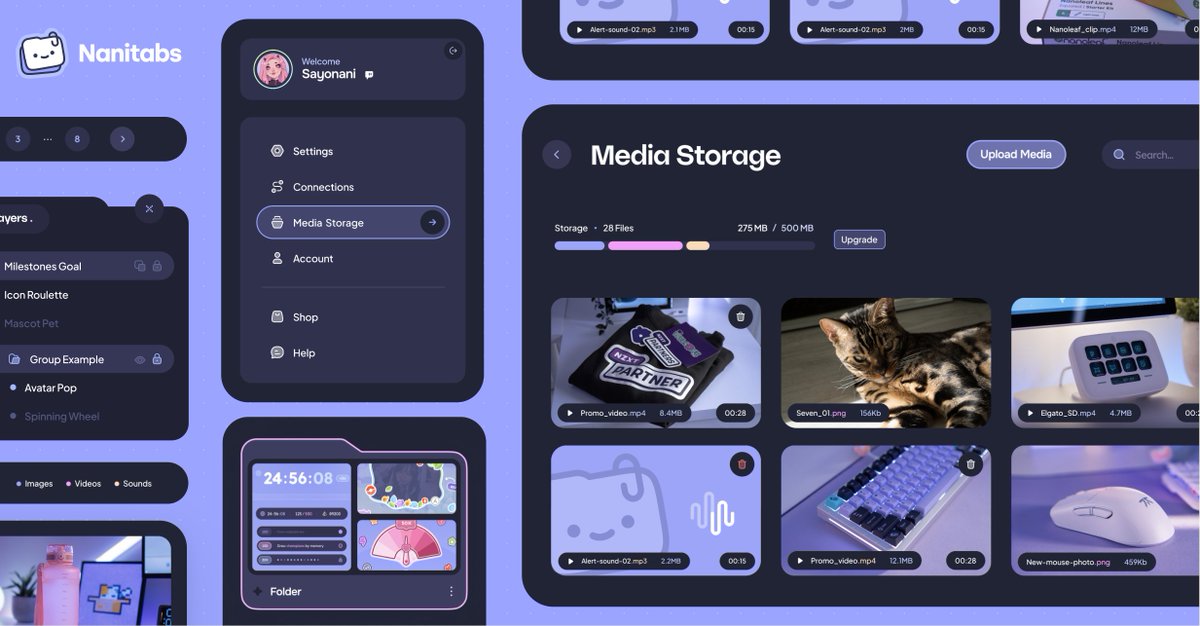 sayonanii's tweet photo. We've been making some progress on our platform 💙
This week we worked on the media library ~ so you can manage all images, videos and sounds you upload to your widgets! https://t.co/sjZ8do59Oy