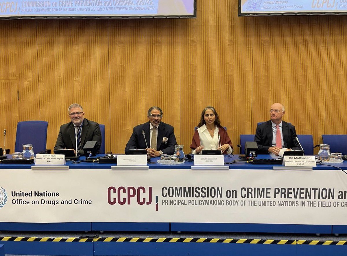 UNODC_OGCCR's tweet photo. At #CCPCJ35, 🇦🇪 @moiuae &amp; @UNODC_OGCCR highlighted how AI is reshaping crime faster than law enforcement can adapt from cybercrime &amp; financial fraud to transnational organized crime. Institutions demand stronger governance, ethical AI &amp; global partnerships. @UNODC @UNODC_OGCCR ⚖️ https://t.co/RQjr55g36e