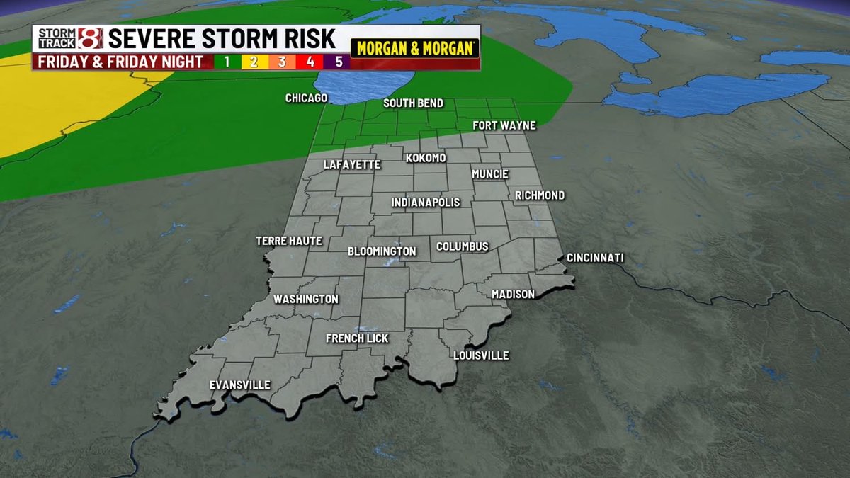 WeatherManKG's tweet photo. FUTURECAST: quiet and mild tonight with lows in the 60s.  Breezy &amp; warm on Friday with a chance of showers &amp; storms across NW &amp; N Indiana.  Most of Central Indiana looks like it'll remain dry.
#inwx https://t.co/45Aqi6Xgu3 https://t.co/YRRj6rbB99