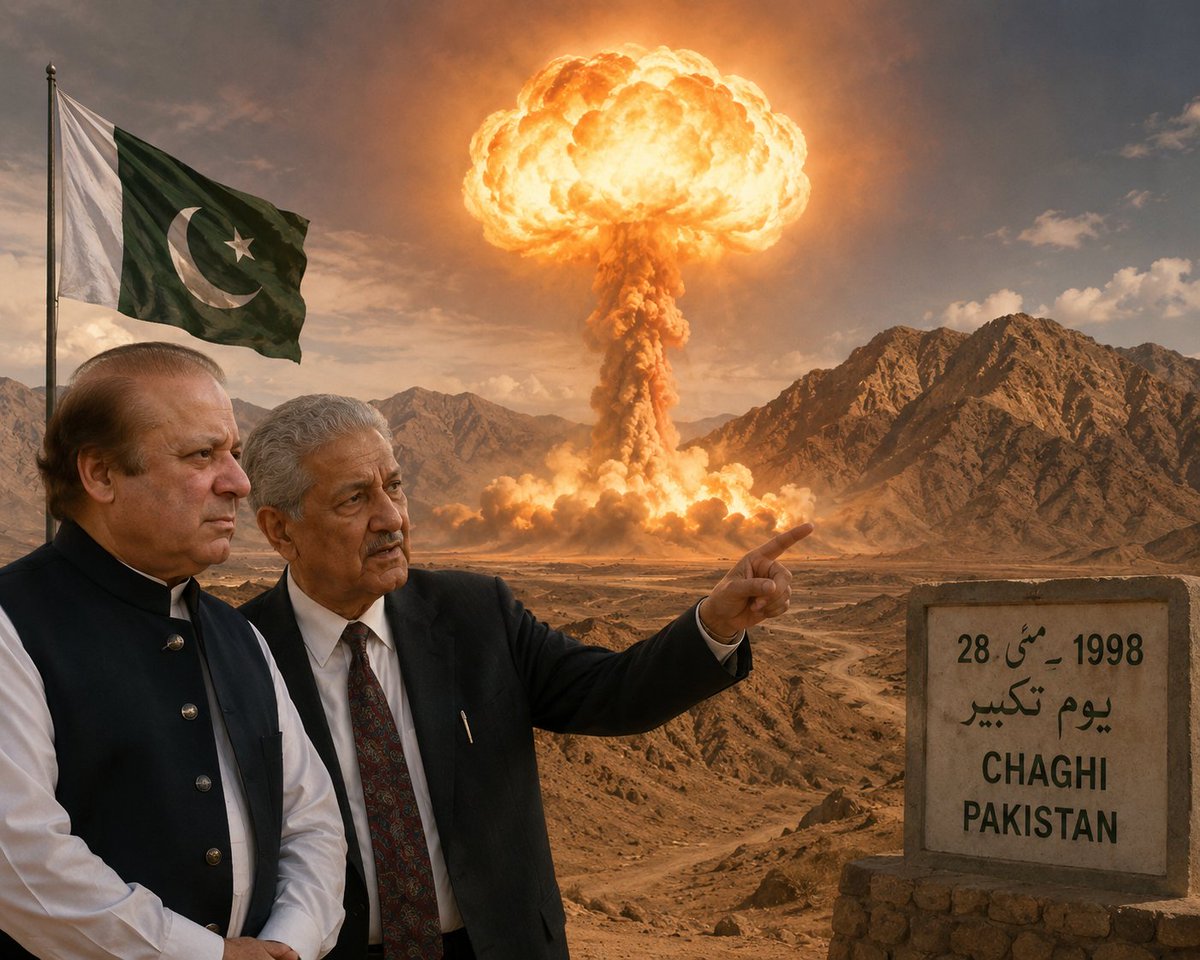 CSMR786's tweet photo. ایٹمی دھماکوں سے قریبا ایک سال بعد ڈاکٹر ثمر مبارک مند کے منہ سے یہ بات سنی تھی کہ جب انڈیا نے پانچواں دھماکہ 13 مئی کو کر لیا تو،
وزیر اعظم نوازشریف نے آرمی چیف، ڈاکٹر عبدالقدیر، اور مجھے وزیر اعظم ہاوس بلایا، یہ ٹاپ سیکرٹ میٹنگ تھی جس کا علم وزیراعظم کی کابینہ اور پرنسپل سیکرٹری تک کو نہیں تھا۔
وزیر اعظم نے کہا کہ مجھ پر بہت زیادہ عالمی دباؤ ہے کہ پاکستان دھماکے نہ کرے میں اس دباؤ کا اکیلے مقابلہ کر سکتا ہوں بشرطیکہ آپ مجھے بتادیں کہ اگر ہم ٹیسٹ کریں تو کامیابی کے چانسز ہیں یا نہیں؟ ڈاکٹر ثمر کہتے ہیں میں اور عبدالقدیر خان نے ان کو بتایا کہ ان شااللہ کامیابی کے مواقع 90 فیصد ہیں، فیل ہونے کے ٹینیکل چانسز ہوسکتے ہیں ویسے سب ٹھیک ھے، تو اس پر وزیراعظم کہنے لگے میں آپ لوگوں کو اختیار دیتا ہوں کہ آپ دھماکوں کی تیاری کریں لیکن یاد رکھیں اگر ہم ناکام ہوئے تو اس کا مطلب پاکستان کی سالمیت اور آزادی کا خاتمہ ہے اُس صورت میں نہ آپ زندہ رہنا چاہیں گے نہ میں،
تیاری یہ سمجھ کر کریں کہ آپ کی اور میری زندہ رہنے کا انحصار ہی ان دھماکوں کی کامیابی پر ہے”
نواز شریف نے 13 مئی کی رات کو دھماکوں کی تیاری کا حکم دے دیا تھا اور پاک فوج کو دھماکوں سے پہلے انڈیا کے حملے کی صورت میں مکمل جنگ Full scale war  کا حکم دے دیا۔ لیکن بظاہر انہوں نے کئی ممالک کے دورے کیے دوست ممالک سے رابطے کیے کیونکہ یہ بات کلئیر تھی کہ دھماکوں کی صورت میں اقتصادی پابندیاں لگنی تھی اور ہمیں تعاون کی بھی ضرورت پڑنی تھی۔

ڈاکٹر ثمر کے بقول وہ دھماکہ پروجیکٹ کے گراونڈ انچارج تھے اور 15 مئی کی رات تک چاغی میں تیاری شروع ہوچکی تھی بقول ان کے یہ ان کی زندگی کے سب سے زیادہ سٹریس فل دن تھے اوپر آسمان پر ۲۲ سیارے ان کی نگرانی کر رہے تھے اور ادھر وزیر اعظم دن میں کئی کئی بار فون کرتے۔بہرحال دھماکے کامیاب ہوئے۔
نواز شریف کی حکمت عملی حیران کن تھی سعودی شاہی خاندان امریکہ کے قریب ترین اتحادی ہونے کے باوجود نواز شریف کا ساتھ دینے پر آمادہ ہوئے سالانہ 2 ارب ڈالر کا مفت تیل اور مجموعی قتصادی ترقی کے لیے بڑا پیکج دیا، اور امریکہ کی وسیع ترین پیش کش پاکستان نے ٹھکرا دی، جن جن حضرات کو مئی کا وہ مہینہ یاد ہے وہ جانتے ہیں کہ انڈین وزیراعظم واجپائی کی کھلی دھمکیوں نے پورے ملک کو پریشان کیا ہوا تھا ان دھماکوں نے پانچ منٹ میں ان دھمکیوں کو دوستی کی پشکش میں بدل دیا۔ اور اصل مسئلہ تو دھماکوں کے بعد پابندیوں سے نمٹنا تھا جو نواز شریف نے بخوبی انجام دیا۔۔ آج کے یوتھیے اور فلمی بلونگڑے کیا جانیں۔
 ( طارق رحمن )
