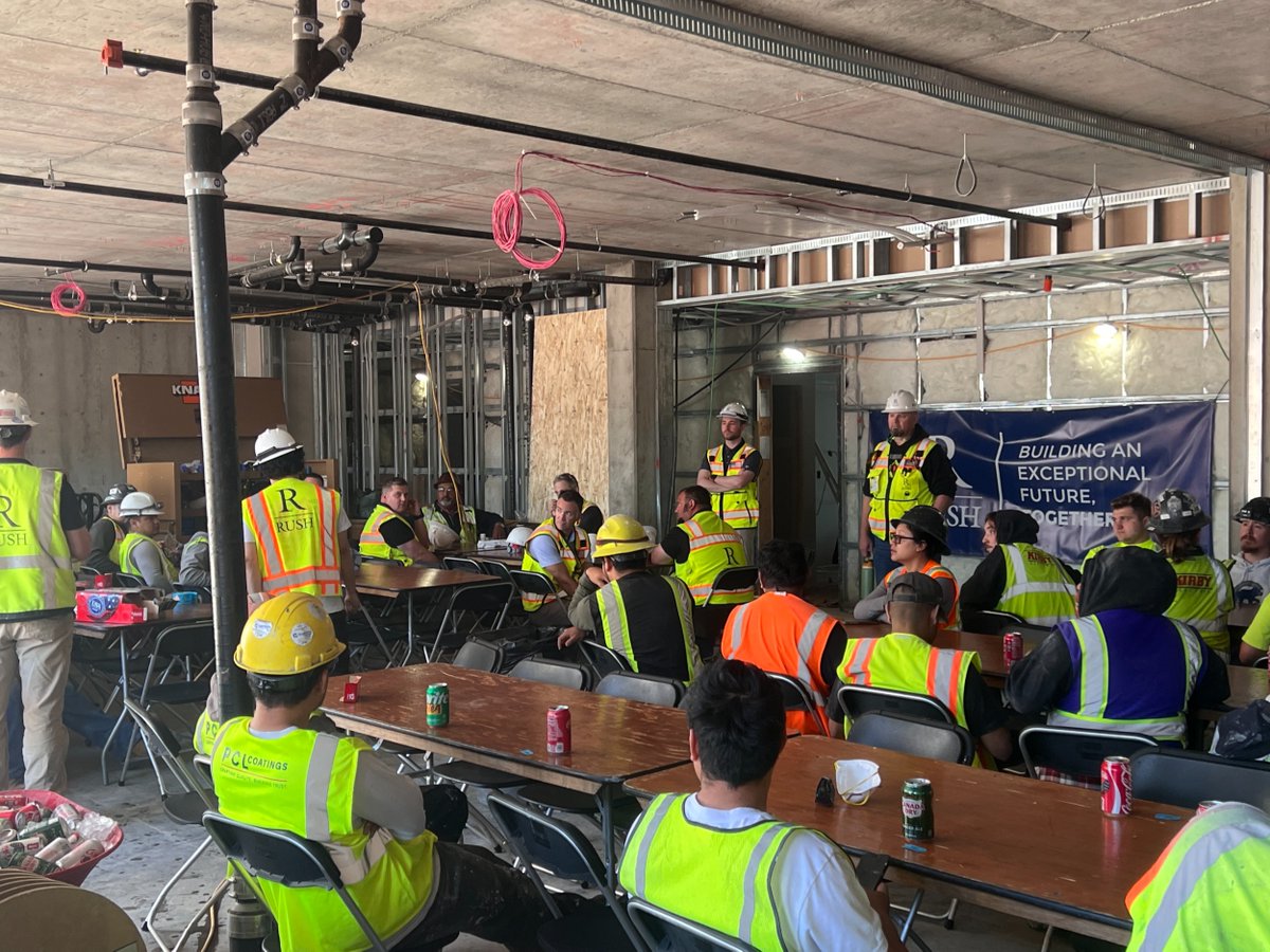 RushCompanies's tweet photo. 🦺 June is National Safety Month, and we’re celebrating the people and practices that help keep our jobsites safe every day.

We’re kicking off at Acer House, where the Rush Commercial Construction team recently reached 400 days without a lost-time incident. 👏

#safetymonth https://t.co/ao30tDb9EU