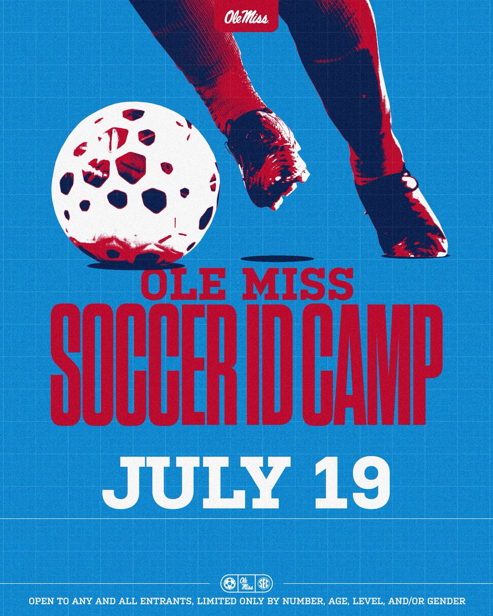 OleMissSoccer's tweet photo. Join us for our upcoming Summer Day camps as well as our ID camp on July 19th‼️

#HottyToddy https://t.co/AGqwJKqRSD
