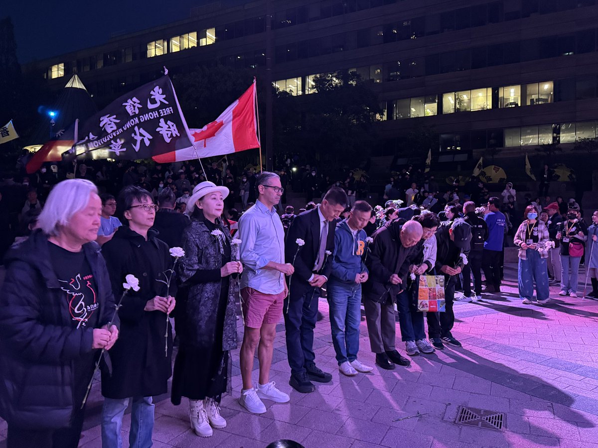 Ardeshirz's tweet photo. Never Forget Tiananmen Square Massacre!

Today marks the anniversary of China’s Tiananmen Square Uprising, and I was pleased to attend the annual commemoration in Toronto alongside Chinese community leaders, survivors of the 1989 democracy movement, and former student leaders who witnessed and survived the Tiananmen massacre.

As a former Iranian leading student activist, it was a deeply emotional experience to stand with them and honor their courage and sacrifice.

The Tiananmen Square movement has always been a source of inspiration for me. As a student activist in Iran, I closely followed their struggle for freedom, democracy, and human rights.

Exactly ten years after Tiananmen, in July 1999, a similar student-led uprising took place in Iran. I was honored to serve as one of its organizers and leaders. For my involvement, I was detained and tortured by the Islamic Republic’s intelligence services.

Standing today beside Tiananmen student leaders who survived those tragic events was both moving and meaningful. Together, we laid flowers in memory of those who lost their lives in Tiananmen Square and paid tribute to all who have sacrificed for freedom, justice, and human dignity.

Though separated by borders and cultures, the struggles of students in China and Iran are connected by a shared aspiration: freedom, democracy, and the right of people to determine their own future.

#Tiananmen #TiananmenSquare #StudentMovement #tiananmemassacre