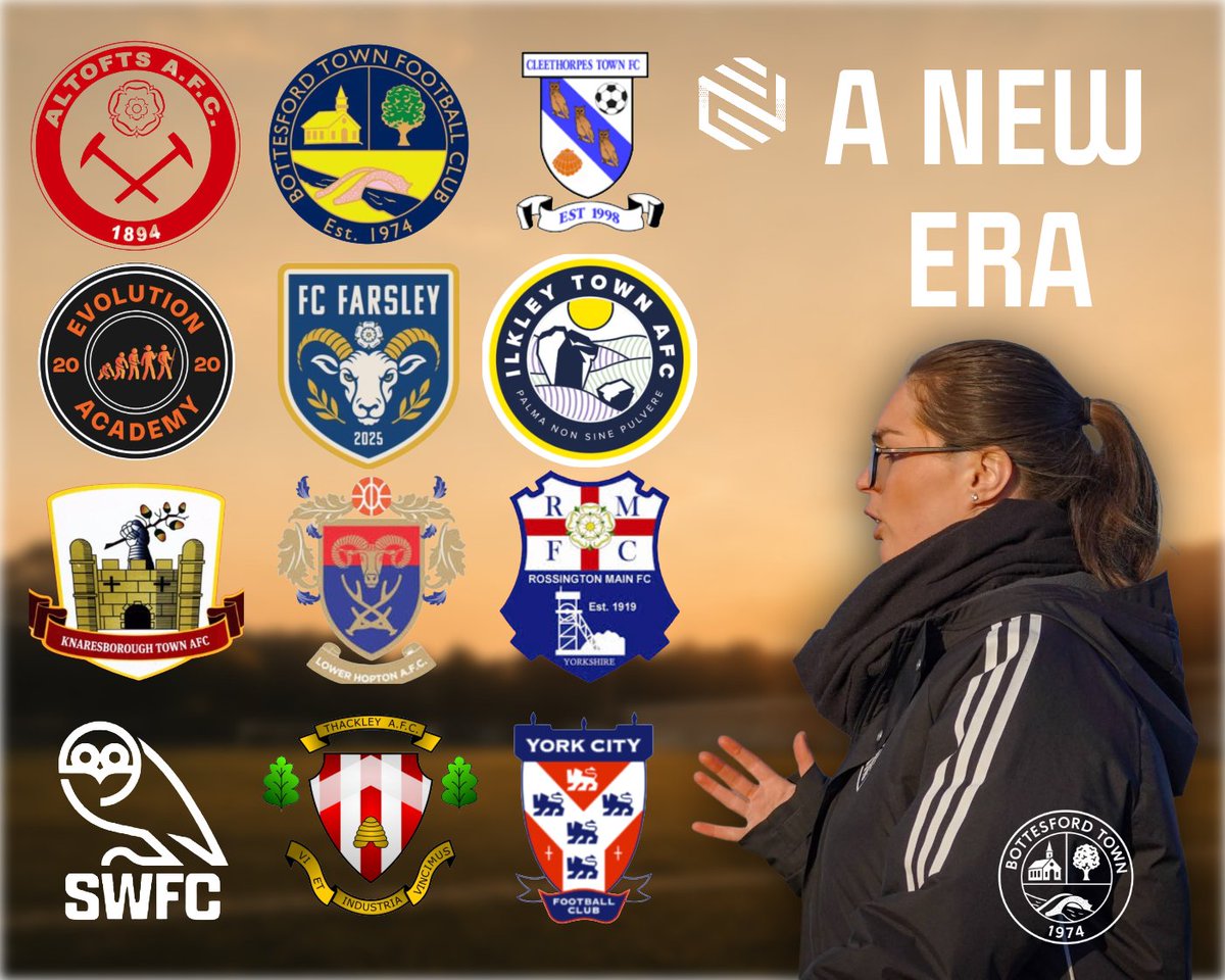 bottesfordwomen's tweet photo. A new era 🆕️

After the announcement of our promotion, we have learnt the opposition we will face as we step into tier 6 for the first time. 

We are incredibly proud to be in the NERWFL Division One South.

There are some fantastic clubs in this division and we cannot wait to test ourselves. 💛💙