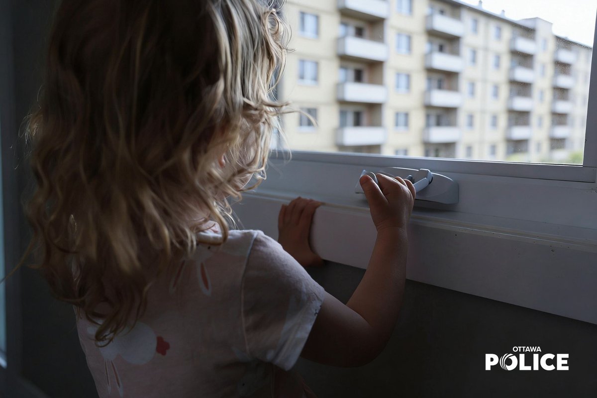 OttawaPolice's tweet photo. Young children can move quickly and find spaces adults may not expect.

As warmer weather arrives, please take a moment to check the safety of windows, balconies, and railings.

More safety information: https://t.co/ZjnRm6CLd4
~
La version française suivra sous peu à https://t.co/Jr0Un50JBl.