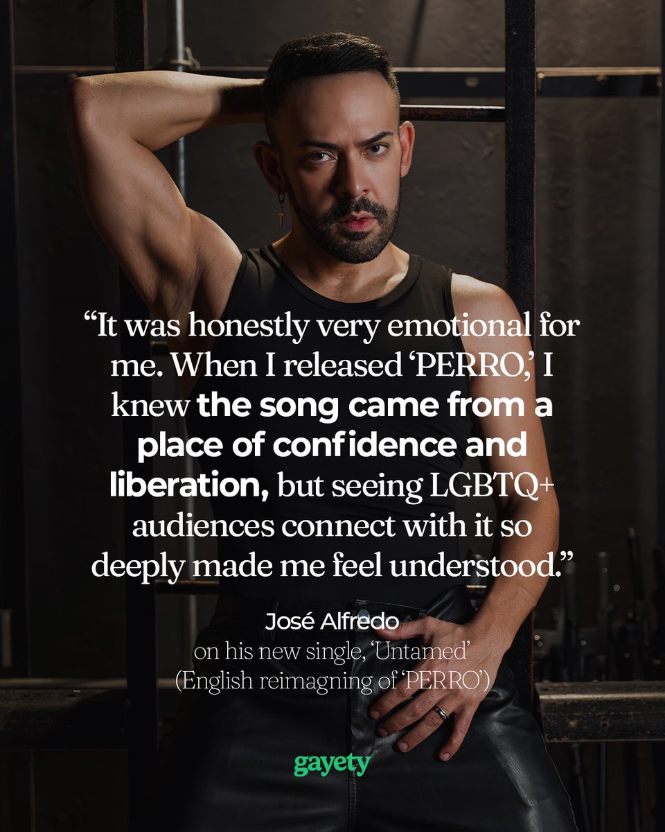 gayety's tweet photo. José Alfredo’s new single started with a word that could’ve been taken as an insult, and turned into something else entirely. 

In our exclusive interview, the Puerto Rican pop artist opens up about reclaiming identity through 'PERRO,' why 'Untamed' isn’t a direct translation, and what it means to stop making yourself smaller.

🔗⁠: https://t.co/66auzAP7jz