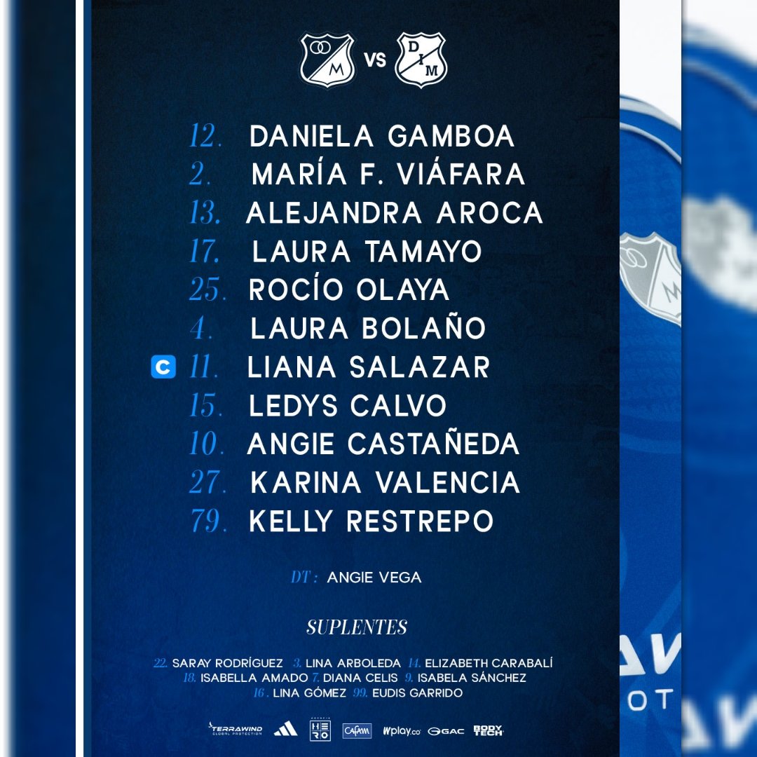 JuanAristiAngel's tweet photo. Nómina del @MillosFcFem y nómina del @DIMOficialFem para HOY jueves 4 de junio desde 3:30pm en estadio Metropolitano de Techo (Bogotá) por #Fecha13 de @LigaBetPlayD UNICA FEMENINA de @Dimayor del 2026; apoya @AlRojoVivo1913 de @ondas1350am y de #RECradio, vamos las poderosas!. https://t.co/1mCQDOWfCI