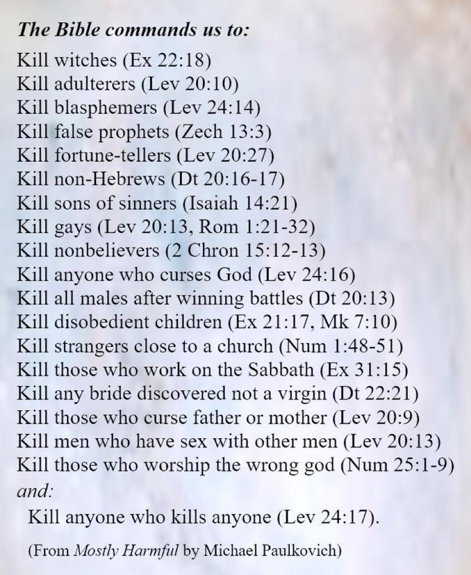 Objectivthought's tweet photo. @ChrisGeorgeBerg @Renatta Next, you’ll be telling us that Jonah really lived in a whale for 3 days, evolution can’t be true because of Genesis, women were made from Adam’s rib, and that God actually issued these absurd murder commands in the Old Testament. https://t.co/eGGGaK52pE