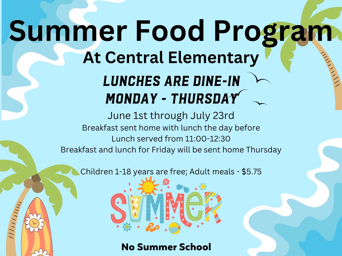 JeffsCentral's tweet photo. ‼️Reminder: there is no Summer Food Program on Fridays; we will see you back next week! https://t.co/fug7BioKBI