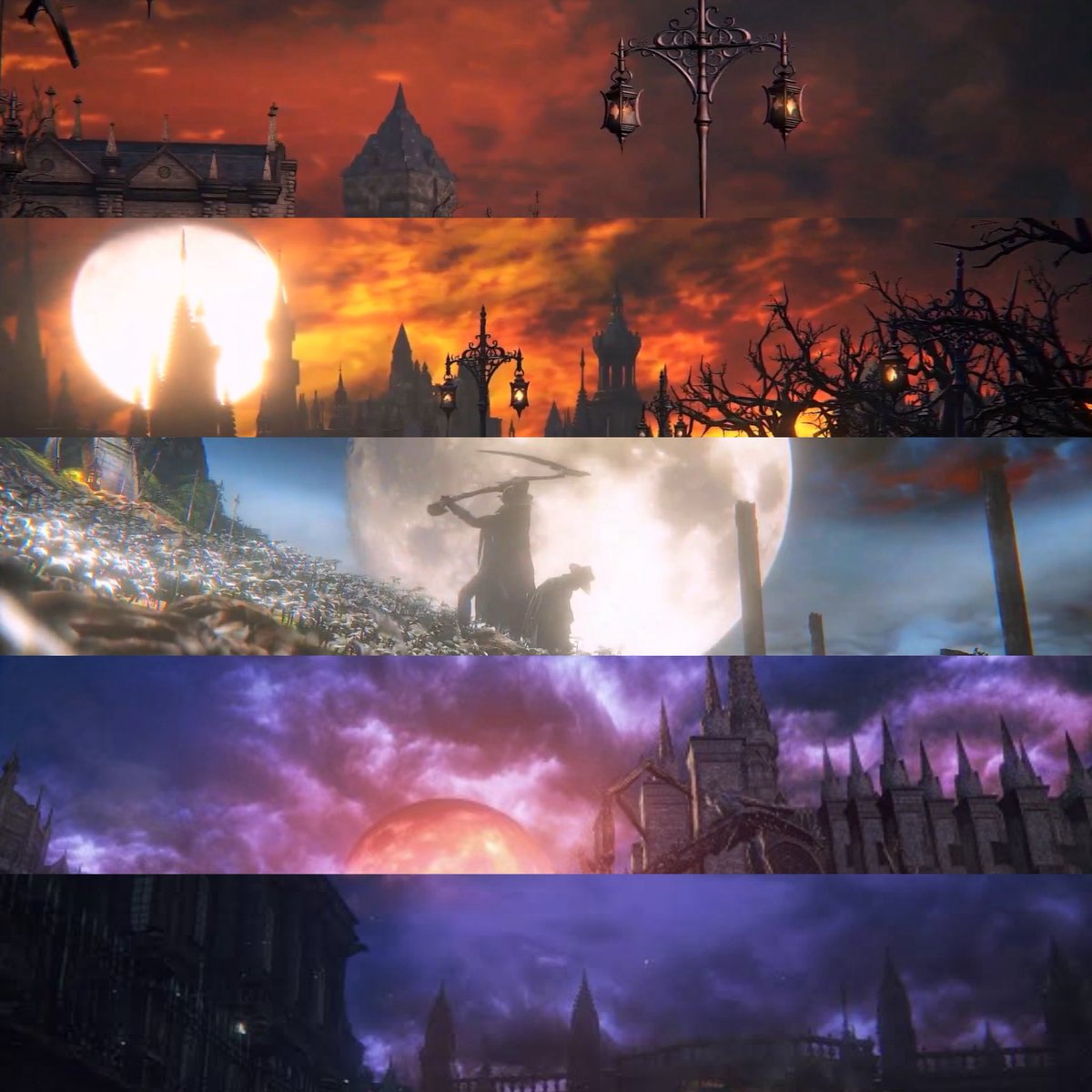 lesbospettro's tweet photo. lesbian flag made with bloodborne sky pics https://t.co/UX5Xcq7U75