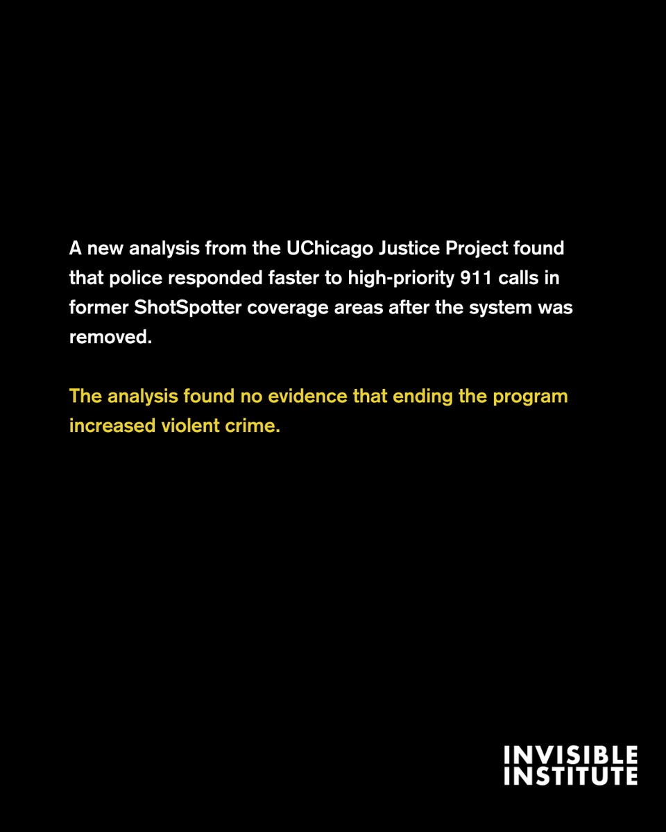 invinst's tweet photo. Recommended reading: A new analysis found no evidence that removing ShotSpotter slowed police response times or increased violent crime.

Read more from WTTW News: https://t.co/xKPd81dzpu https://t.co/67MzyRYDUU