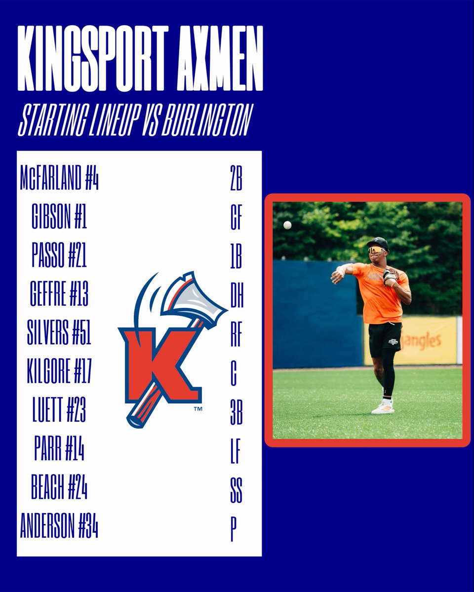 KingsportAxmen's tweet photo. Starters for today’s game vs. Burlington!
#AxesUp 🪓 https://t.co/NOsxu7a1EW
