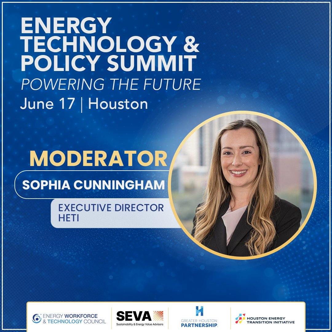 EnergyWorkforce's tweet photo. What challenges and opportunities are shaping the future of carbon management?

Find out at the Energy Technology & Policy Summit on June 17, featuring Sophia Cunningham, Executive Director of @htx_energy, who will moderate the Carbon Management panel.

Cunningham will lead the conversation as industry leaders explore emerging technologies, key industry trends, and the evolving role of carbon solutions in the energy sector.

🔗 Join the conversation – Secure your spot: https://t.co/D1FkdbCm8e