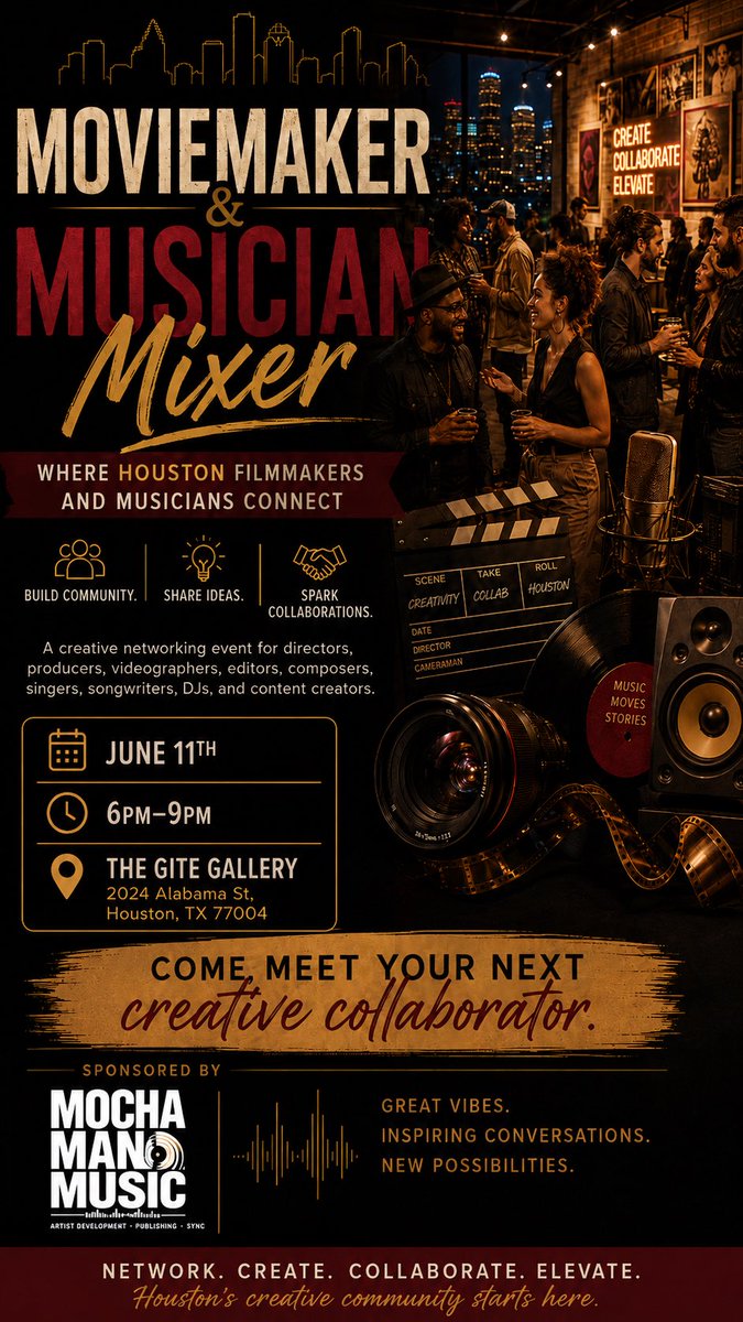 mochamanmusic's tweet photo. Calling all #houston #filmmakers #musicians https://t.co/BpL7G7nfUR