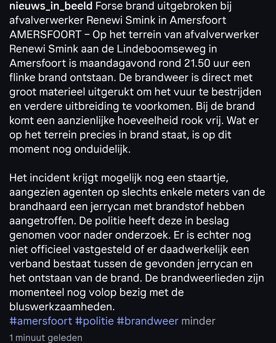 Brandstichting bij afvalverwerker in Amersfoort