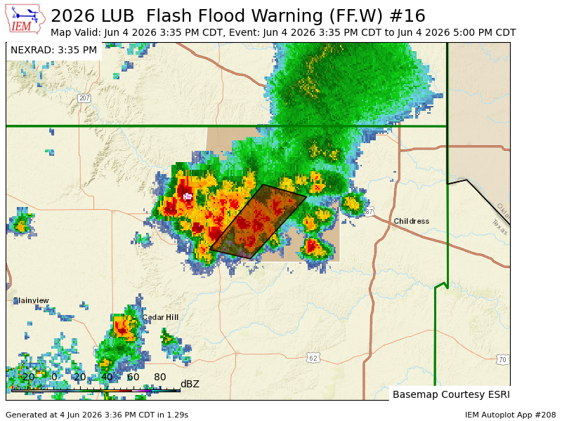 TexasStormAlert's tweet photo. LUB issues Flash Flood Warning [flash flood: radar indicated] for Hall [TX] till Jun 4, 5:00 PM CDT https://t.co/NsminoS043 https://t.co/1l5WtPLb3C