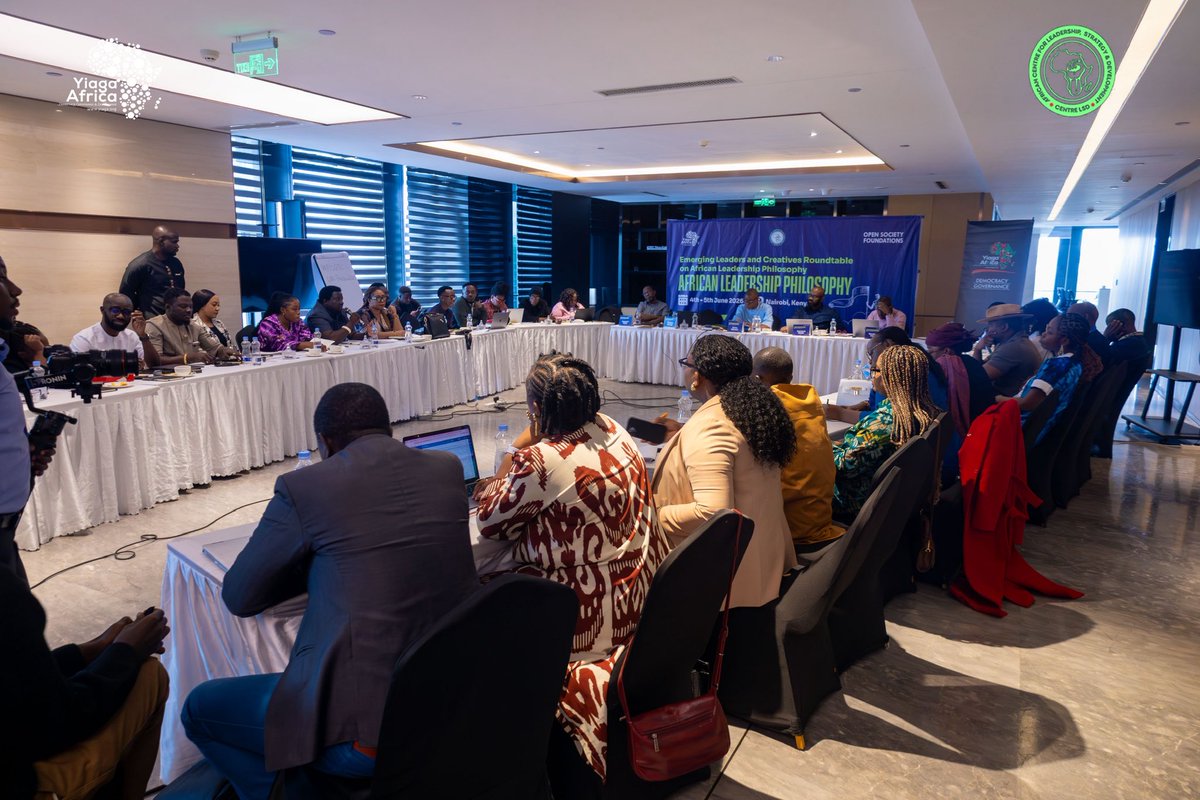 YIAGA's tweet photo. Every meaningful conversation should lead to another. Today, as one convening concluded, a new dialogue began. We gathered emerging leaders and creatives from across Africa for a Roundtable on African Leadership Philosophy. https://t.co/rYAj8L92FL