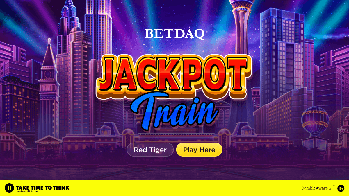BETDAQ's tweet photo. 🚨  New Game!

🎊  Jackpot Train!

🚅  Next stop: Vegas. Grab a seat on the train at the BETDAQ Casino! https://t.co/KaGhy8iYMe