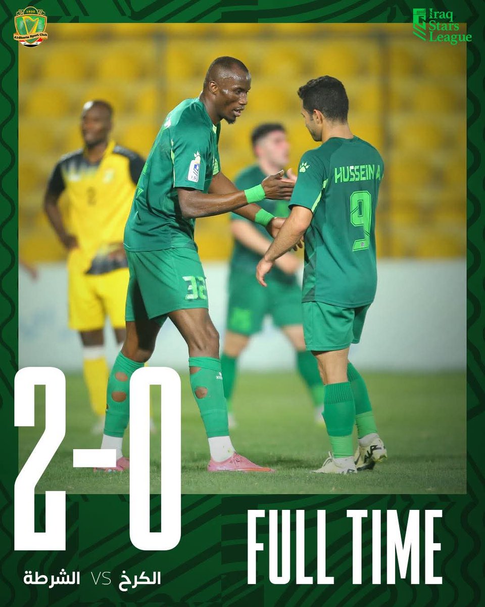 AlshortaSC_EN's tweet photo. FT: Al-Karkh 0-2 Al-Shorta

A comfortable three points for the Green Harp 💪 

⚽ Abdoul Madjid Boubacar 🇳🇪
⚽ Bouly Sambou 🇸🇳 https://t.co/DjznK7cBJG