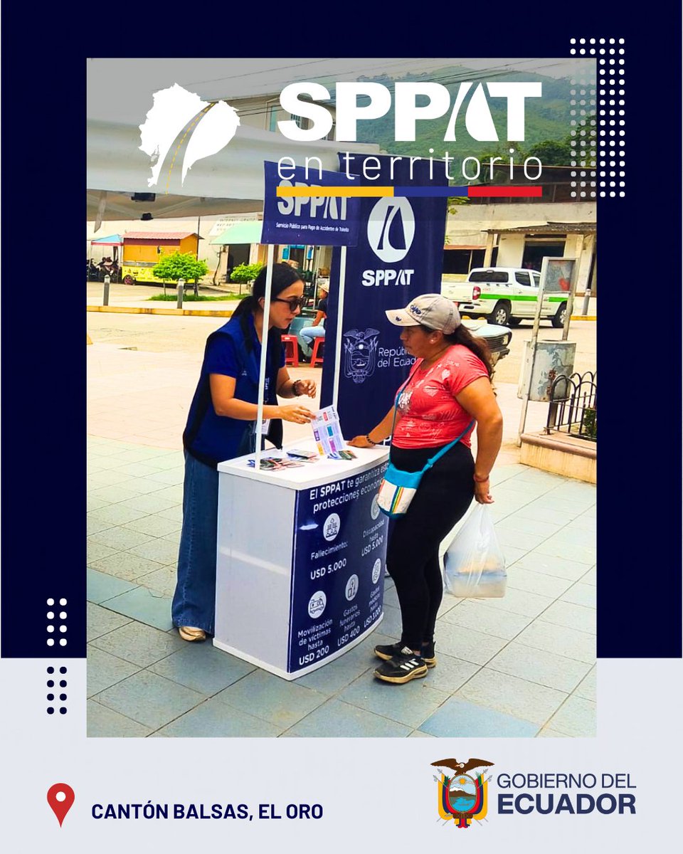 SPPAT_Ec's tweet photo. 📍 ¡Acercamos la información a la ciudadanía!

La Oficina Técnica Zonal Machala participó en la Brigada Social por El Nuevo Ecuador desarrollada en el cantón Balsas, donde compartimos con la ciudadanía información sobre las 5 protecciones económicas que otorga el SPPAT https://t.co/wRErd2UqSc